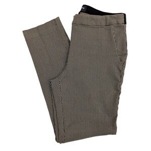 Liz‎ Claiborne Career Houndstooth Stretch Pants Size 6 Brown Black Classic Fit